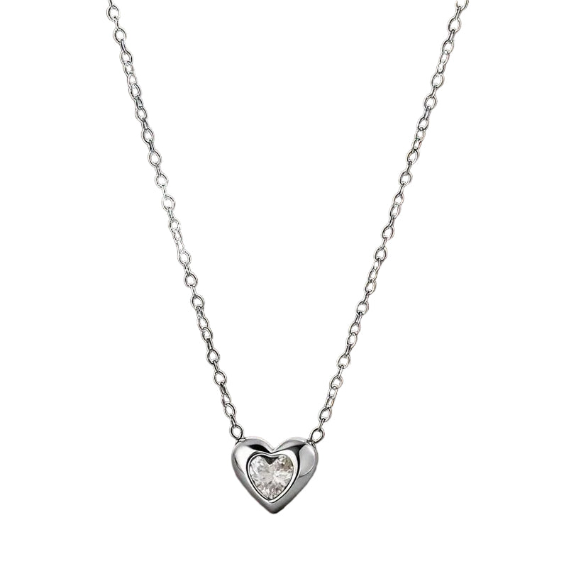 Collar corazón diamante