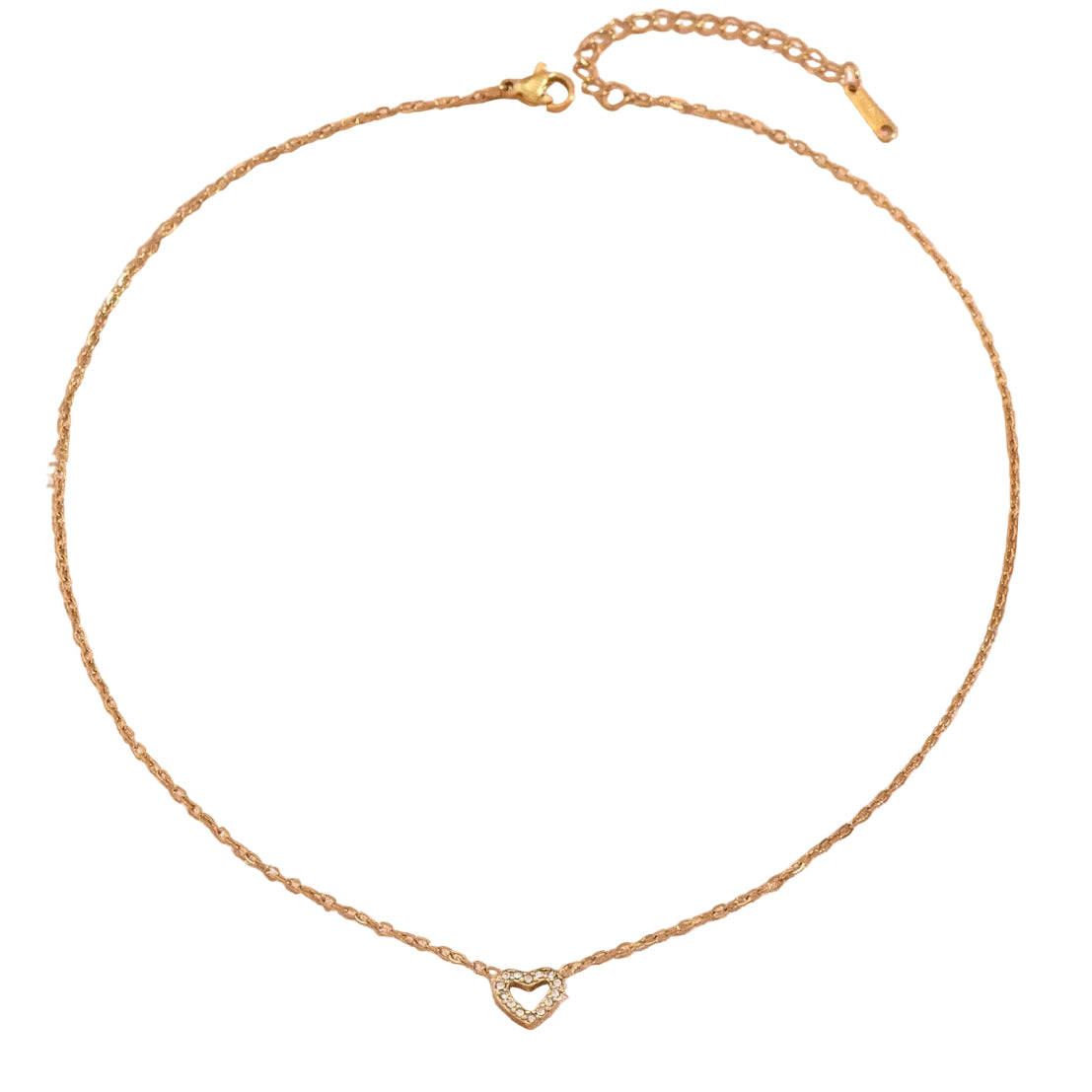 Collar corazón contorno brillos