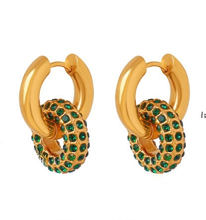 Arracadas diamantes verdes