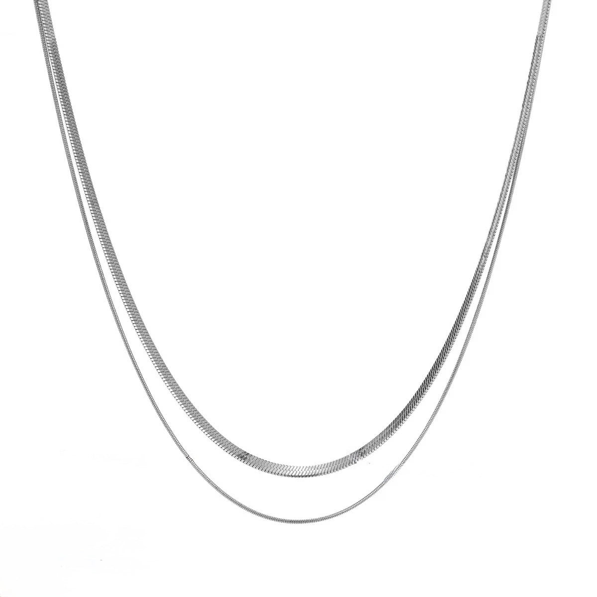 Collar cadena doble liso