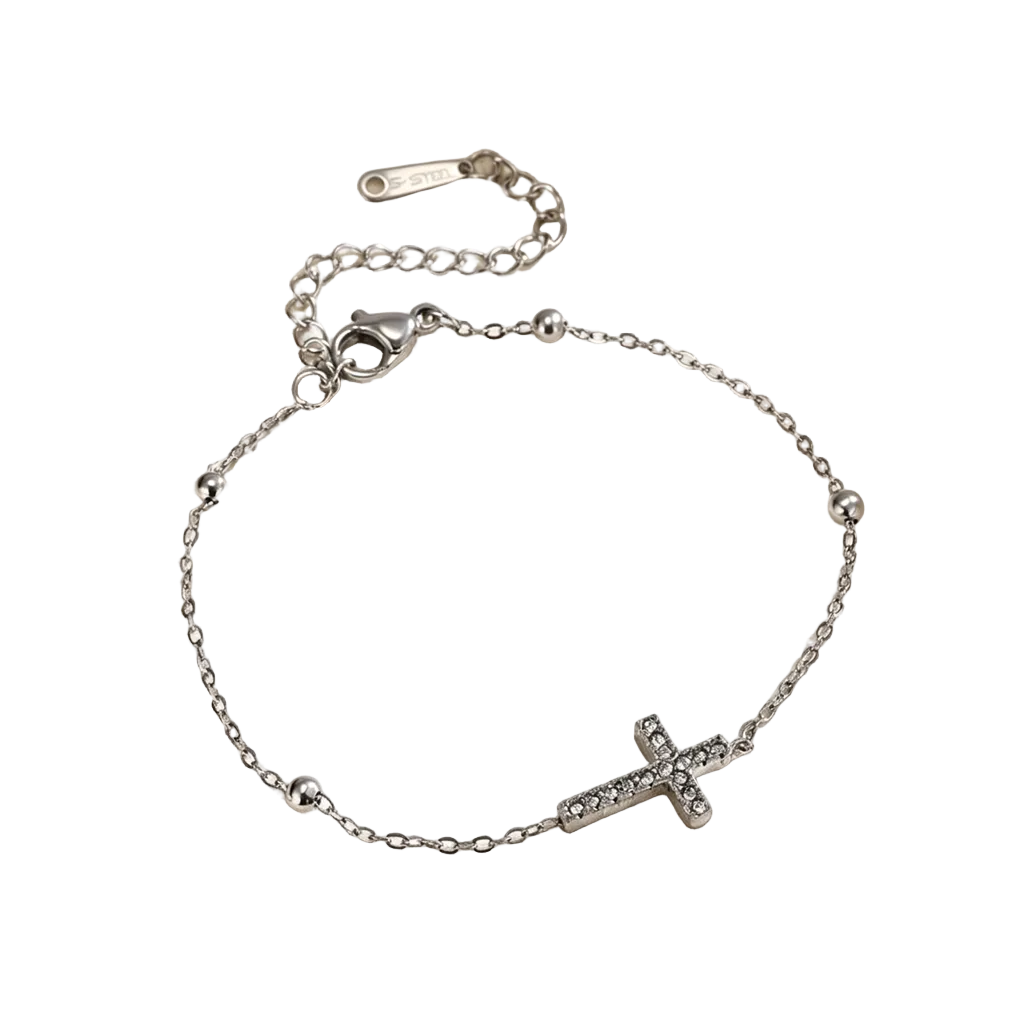 Pulsera cruz brillos