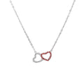 Collar corazón plateado y rojo