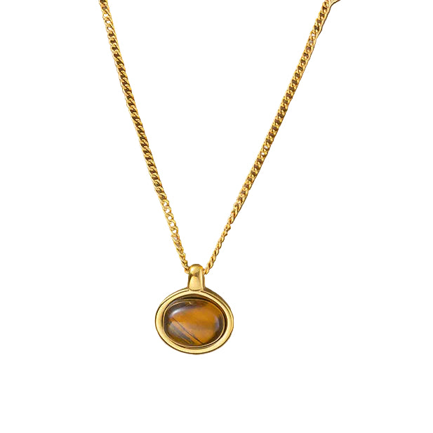 Collar piedra ojo de tigre chica