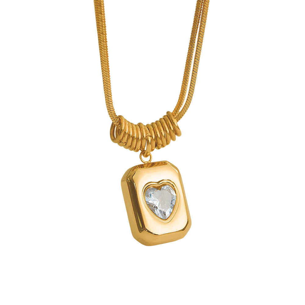 Collar placa corazón