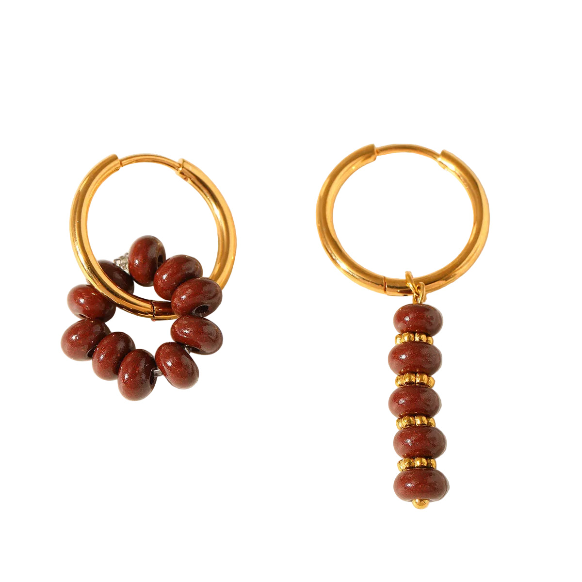 Aretes mix and match marrones