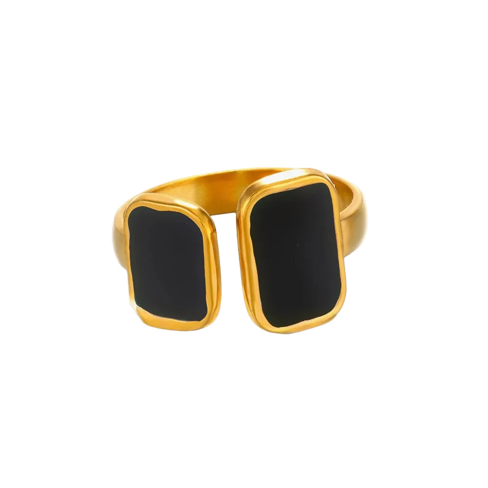 Anillo doble cuadro ajustable