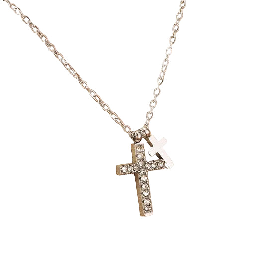 Collar doble cruz