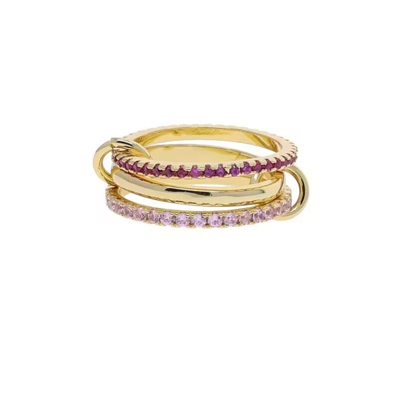 Anillo triple rosa