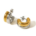 Aretes media arracada bicolor