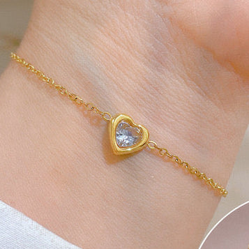 Pulsera corazón diamante