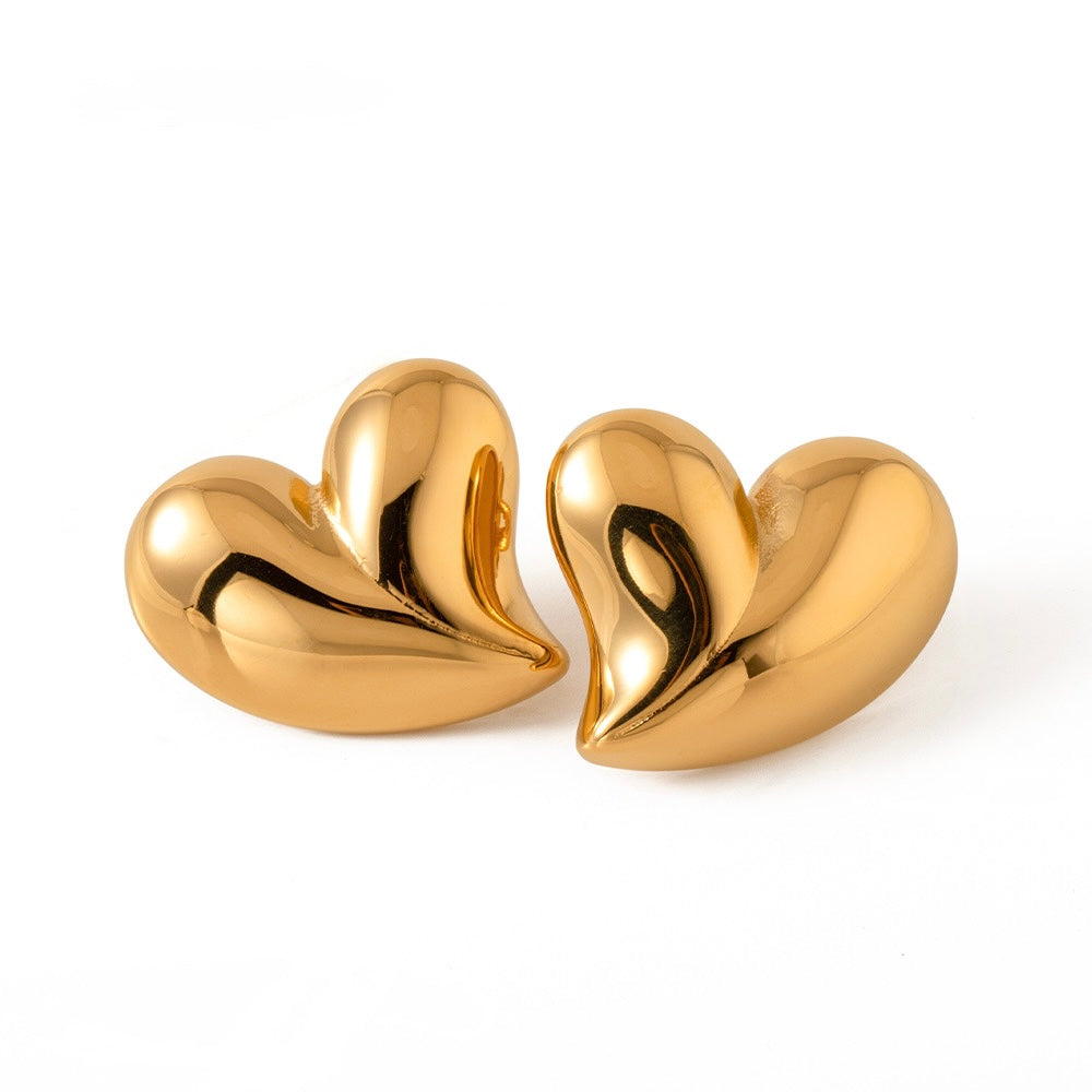 Aretes corazones grandes chuncky