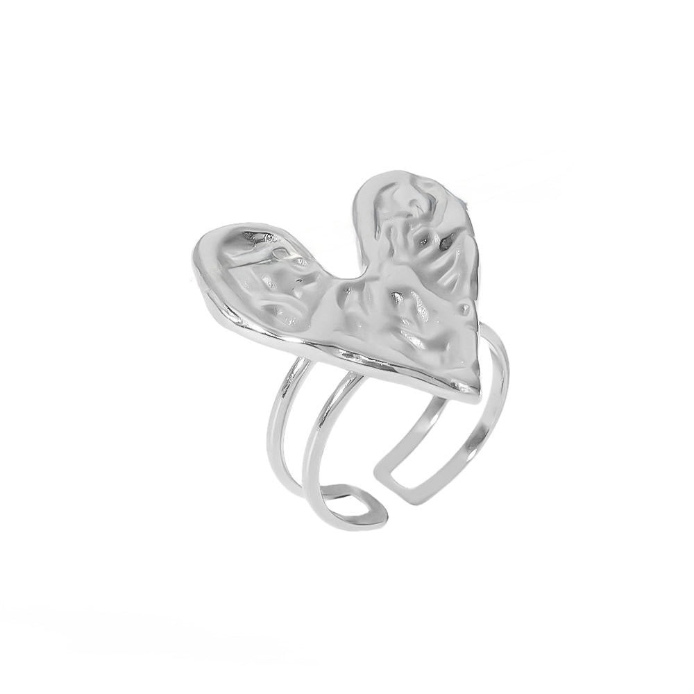 Anillo corazón grande ajustable