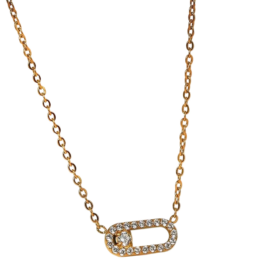 Collar óvalo con diamantes