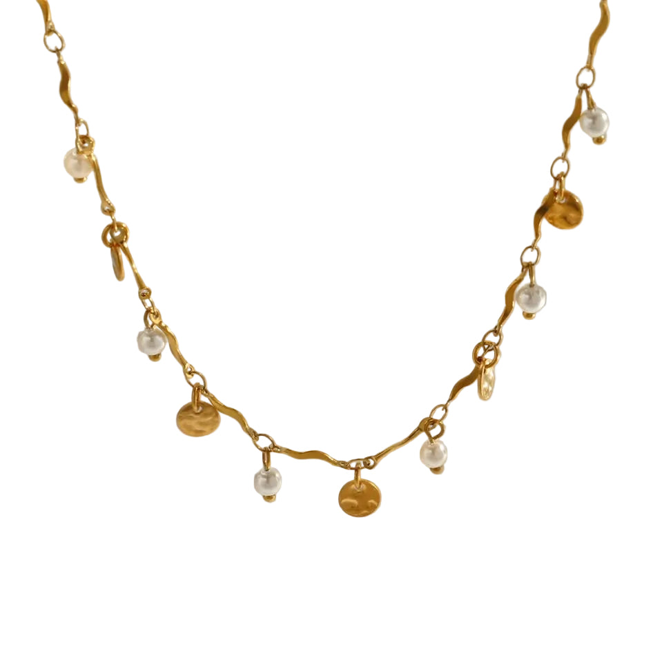 Collar dijes y perlas