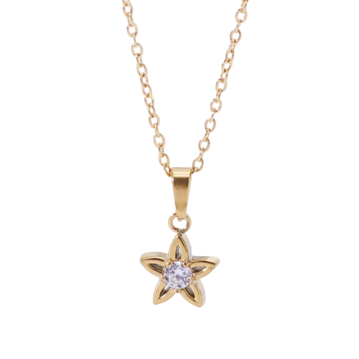 Collar estrella mini con diamante
