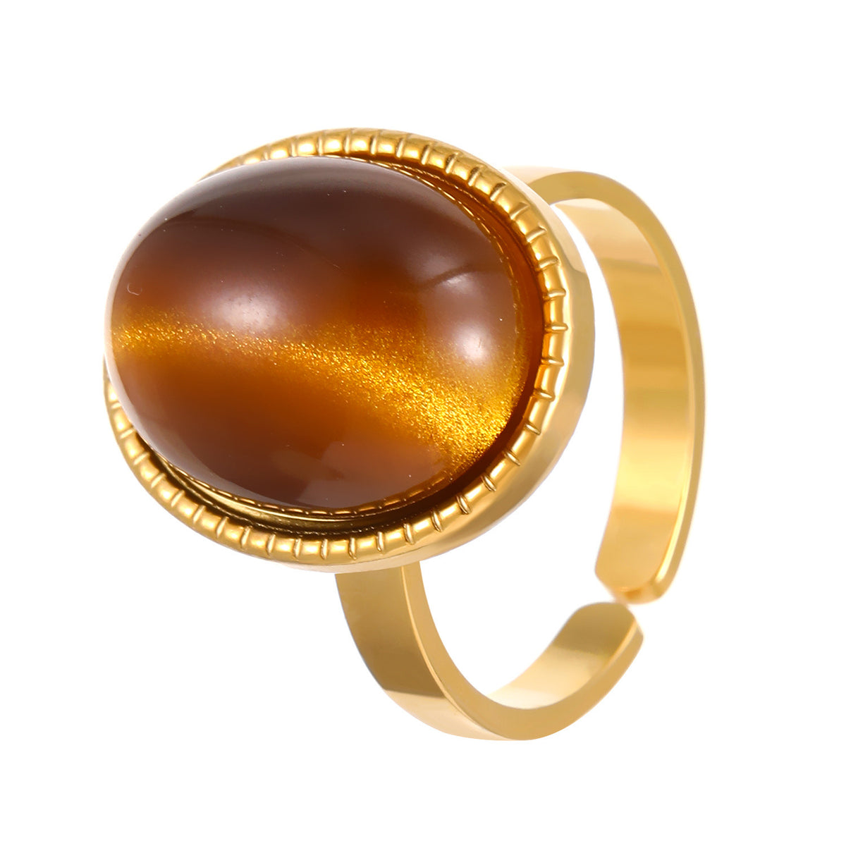 Anillo ojo de tigre ajustable