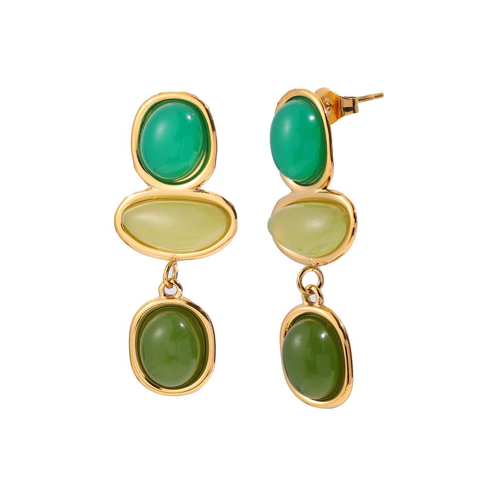 Aretes piedras verdes