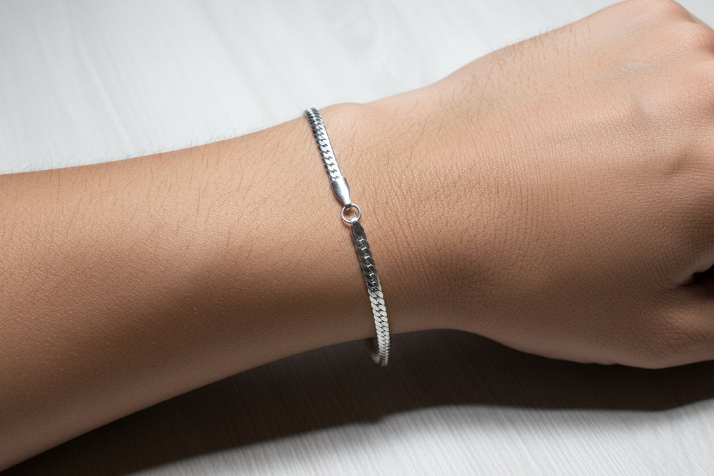Pulsera tejido de serpiente plana