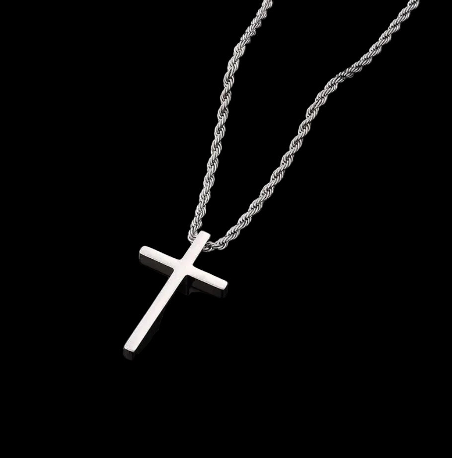 Collar Cruz - Cadena de Cuerda