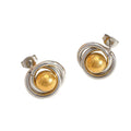 Aretes círculos plateados con dorado