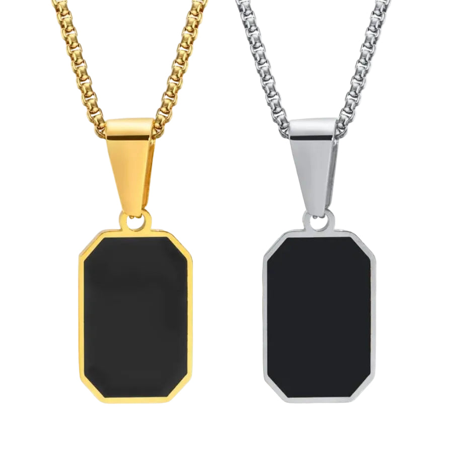 Collar octagonal piedra negra