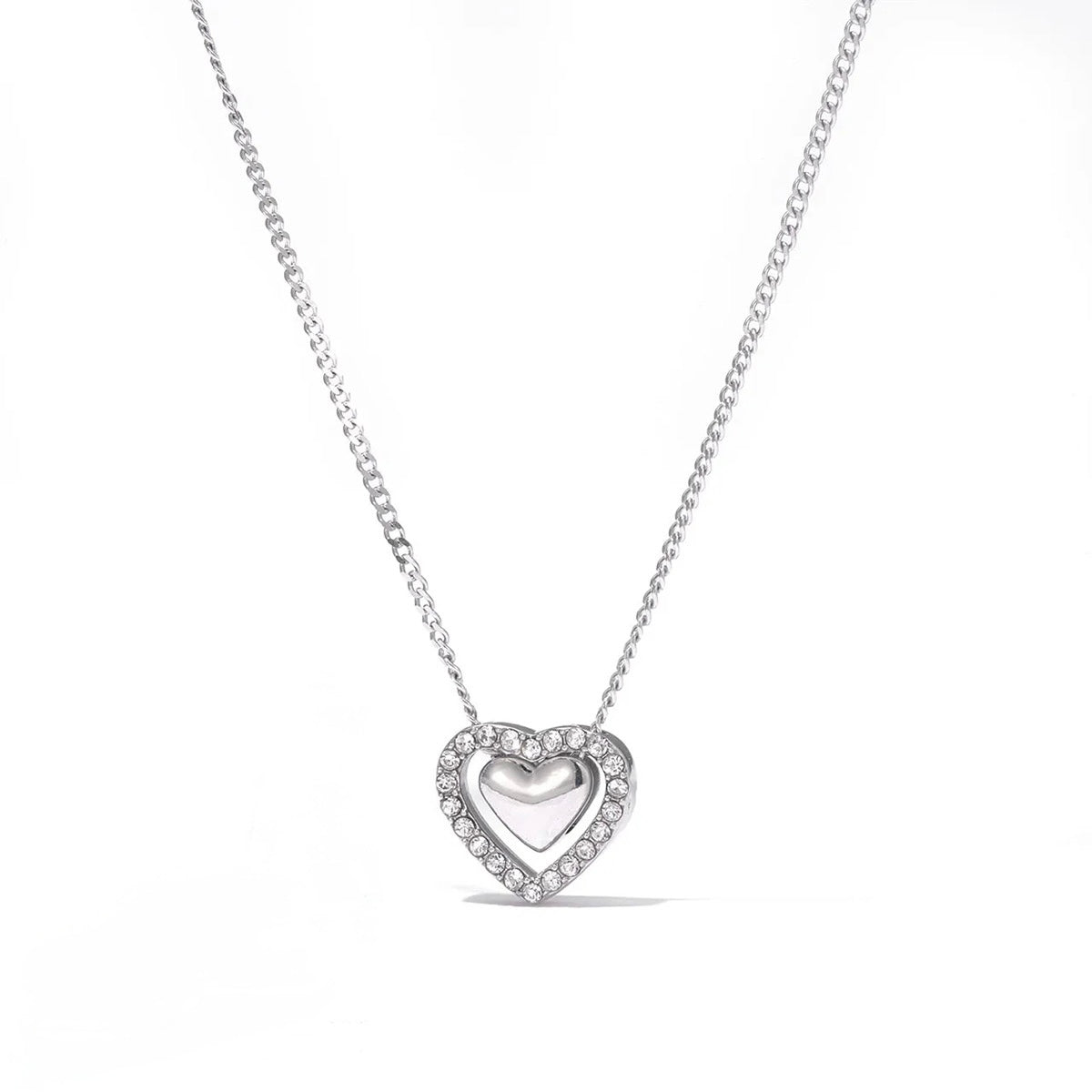 Collar corazón contorno brillos