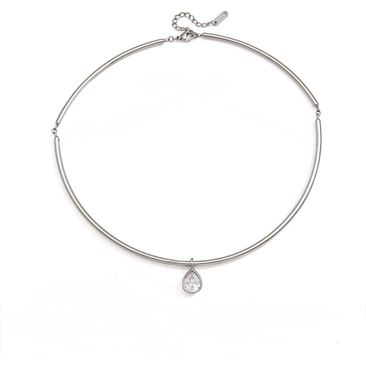 Collar dije gota plateada
