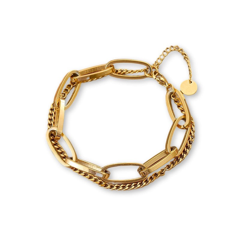 Pulsera doble cadena chuncky