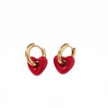 Aretes corazones rojos
