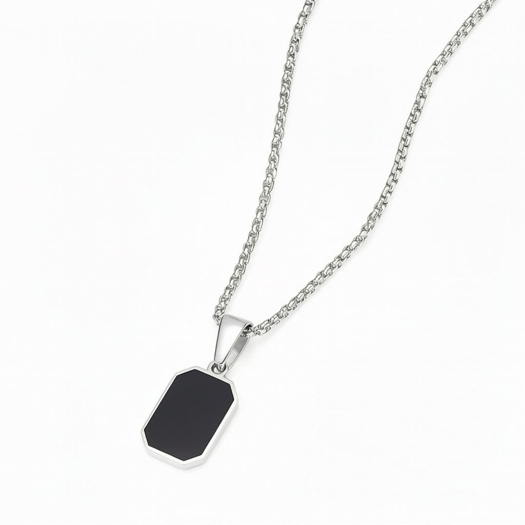 Collar octagonal piedra negra