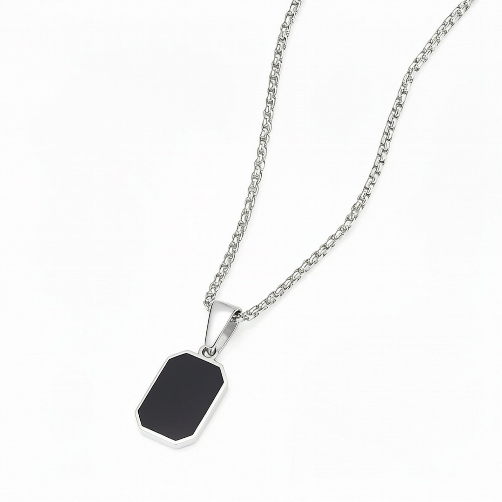 Collar octagonal piedra negra