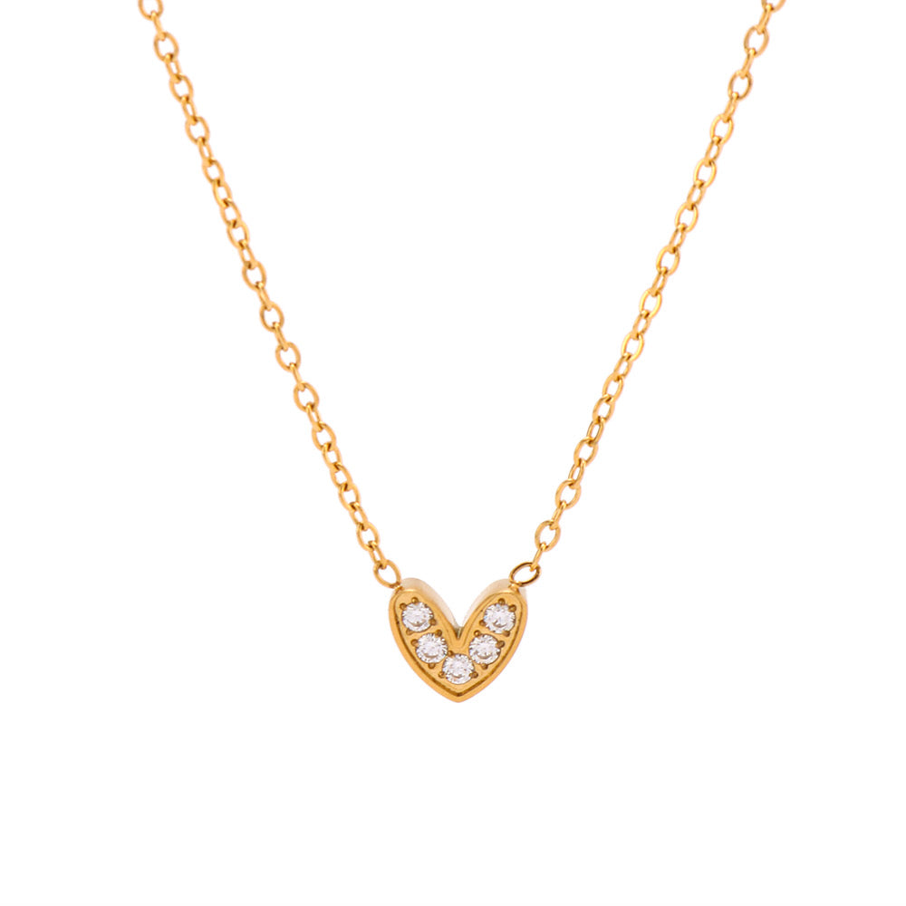 Collar corazón mini diamantes