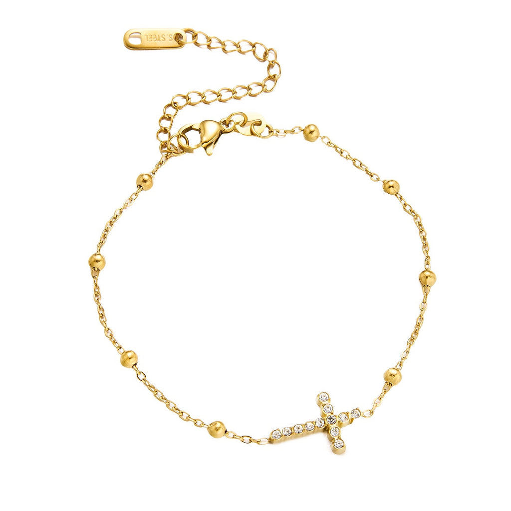 Pulsera cruz brillos