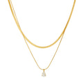 collar doble con diamante