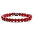 Pulsera de piedra pino coreano roja