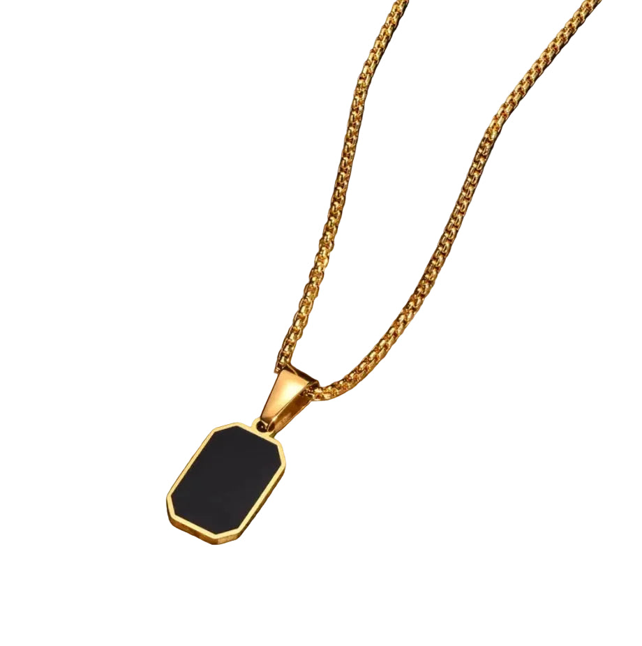Collar octagonal piedra negra