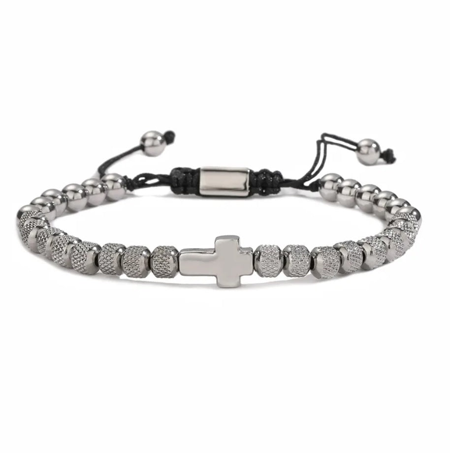 Pulsera cruz de hilo