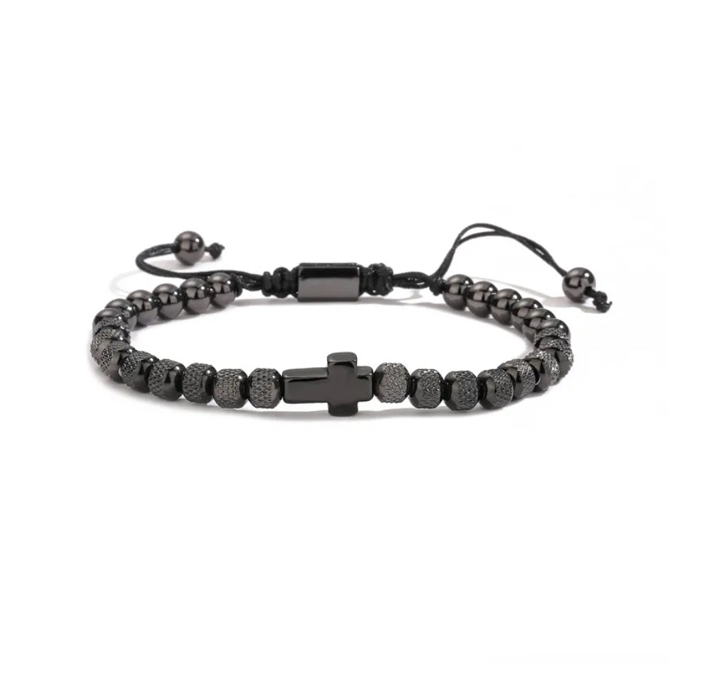 Pulsera cruz de hilo